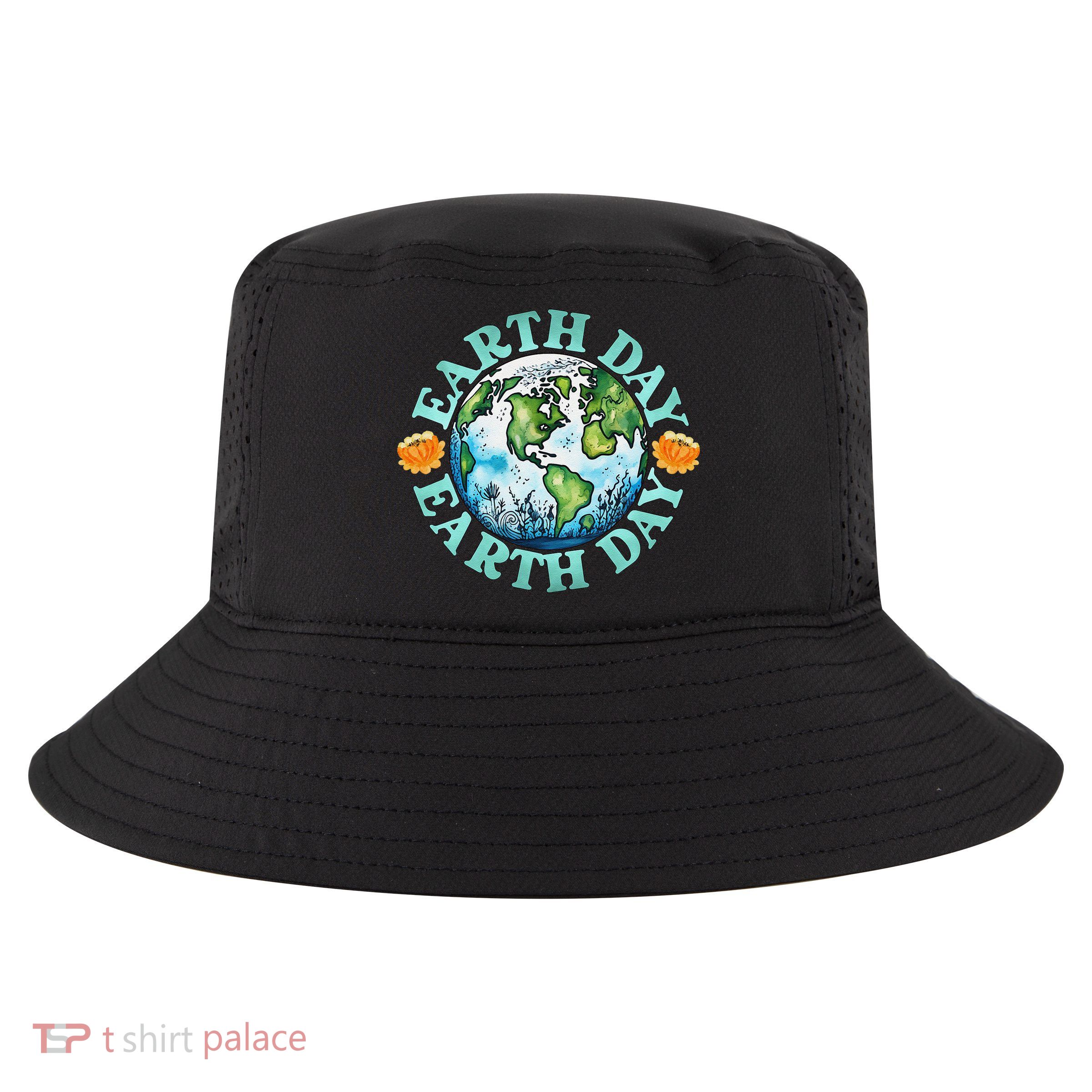 Earth Day Every Day Rainbow Globe Save The Planet Cool Comfort Performance Bucket Hat
