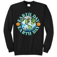 Earth Day Every Day Rainbow Globe Save The Planet Sweatshirt
