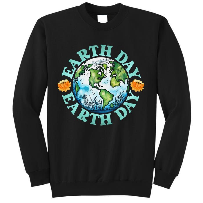 Earth Day Every Day Rainbow Globe Save The Planet Sweatshirt