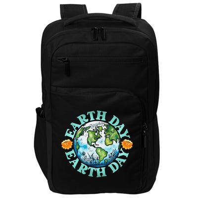 Earth Day Every Day Rainbow Globe Save The Planet Impact Tech Backpack