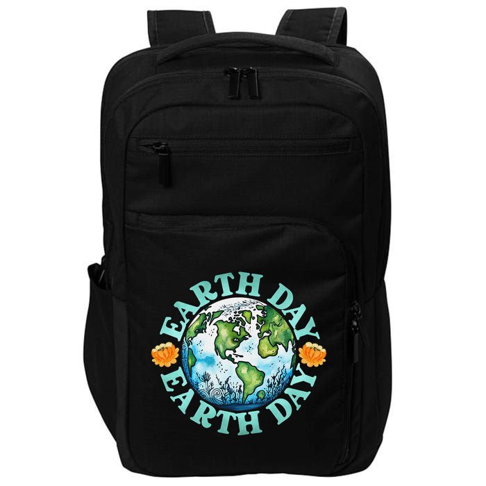 Earth Day Every Day Rainbow Globe Save The Planet Impact Tech Backpack