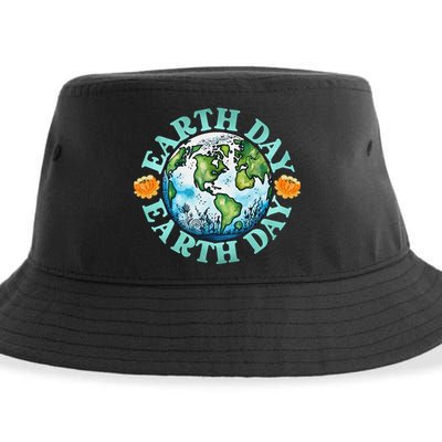 Earth Day Every Day Rainbow Globe Save The Planet Sustainable Bucket Hat