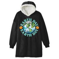 Earth Day Every Day Rainbow Globe Save The Planet Hooded Wearable Blanket
