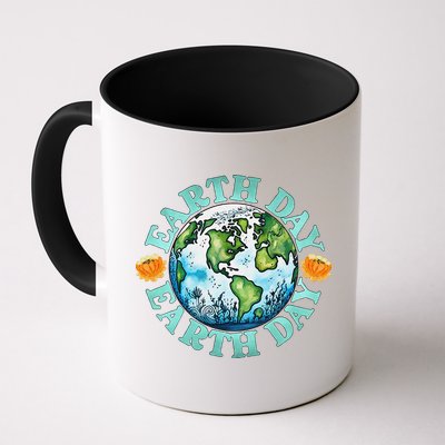 Earth Day Every Day Rainbow Globe Save The Planet Mug