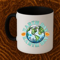 Earth Day Every Day Rainbow Globe Save The Planet Mug