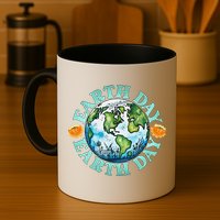 Earth Day Every Day Rainbow Globe Save The Planet Mug
