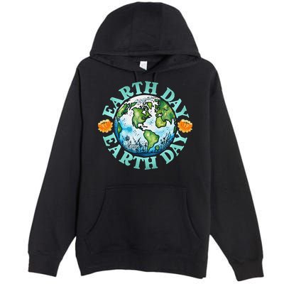 Earth Day Every Day Rainbow Globe Save The Planet Premium Pullover Hoodie