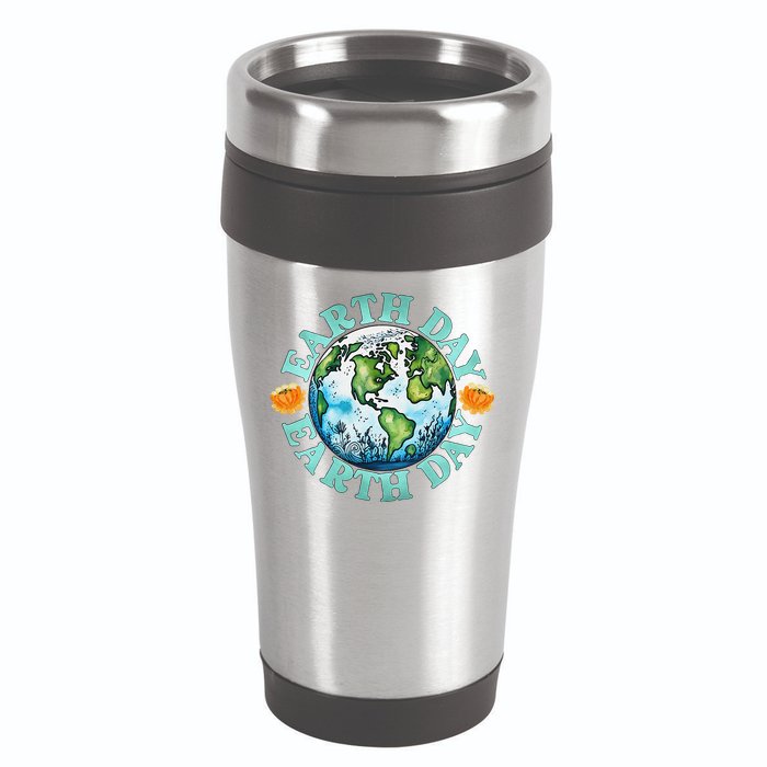 Earth Day Every Day Rainbow Globe Save The Planet 16oz Travel Tumbler