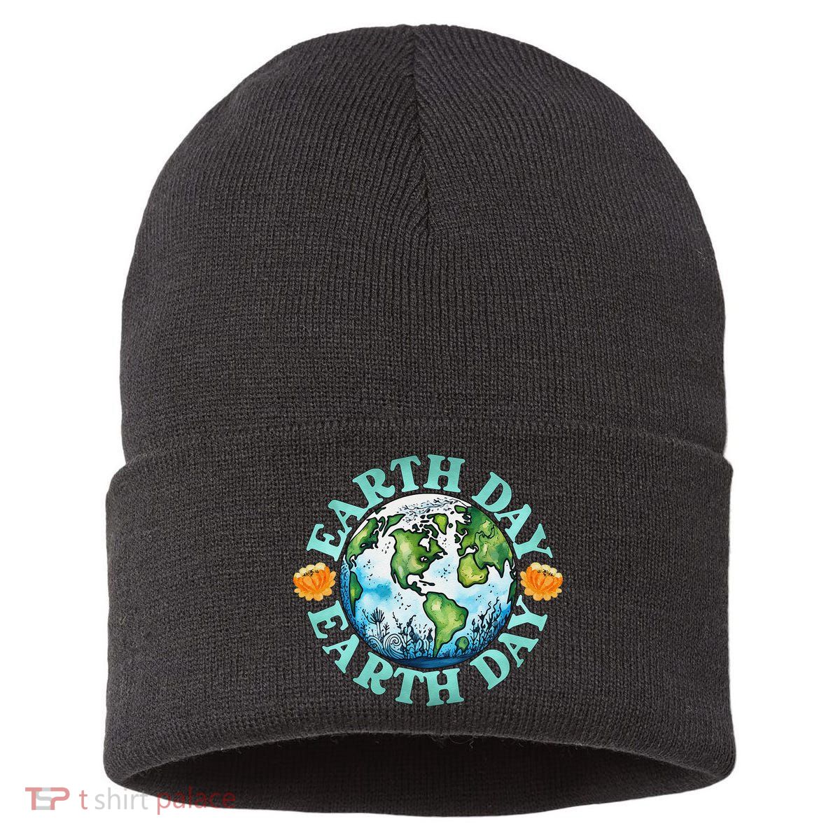 Earth Day Every Day Rainbow Globe Save The Planet Sustainable Knit Beanie