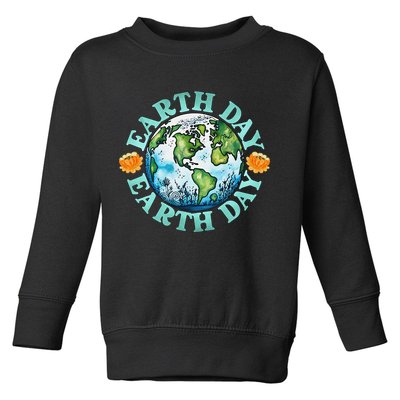 Earth Day Every Day Rainbow Globe Save The Planet Toddler Sweatshirt