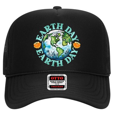 Earth Day Every Day Rainbow Globe Save The Planet Trucker Hat