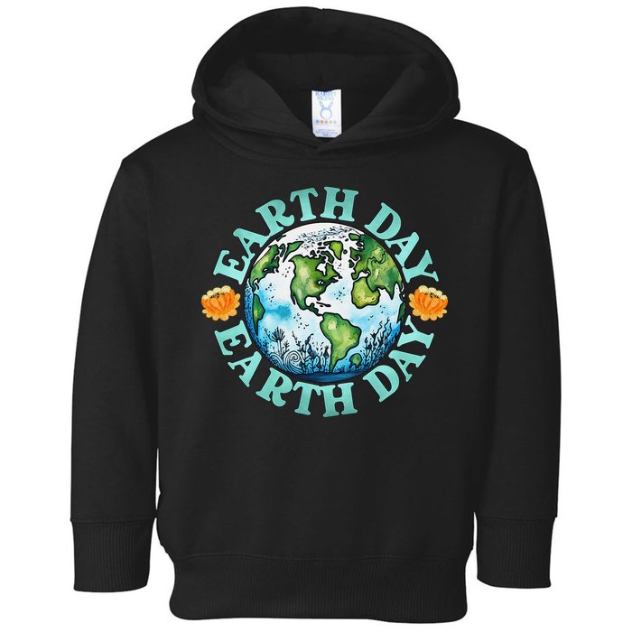 Earth Day Every Day Rainbow Globe Save The Planet Toddler Hoodie