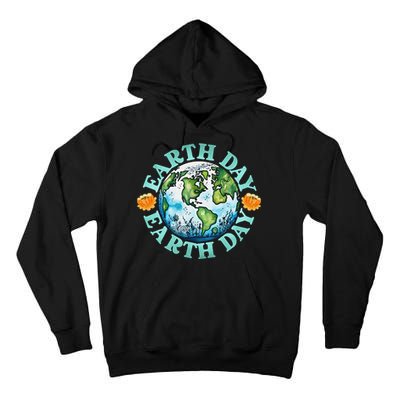 Earth Day Every Day Rainbow Globe Save The Planet Tall Hoodie
