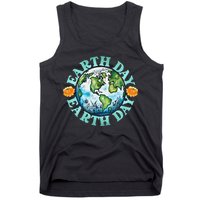 Earth Day Every Day Rainbow Globe Save The Planet Tank Top