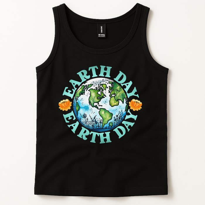 Earth Day Every Day Rainbow Globe Save The Planet Tank Top