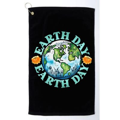 Earth Day Every Day Rainbow Globe Save The Planet Golf Towel