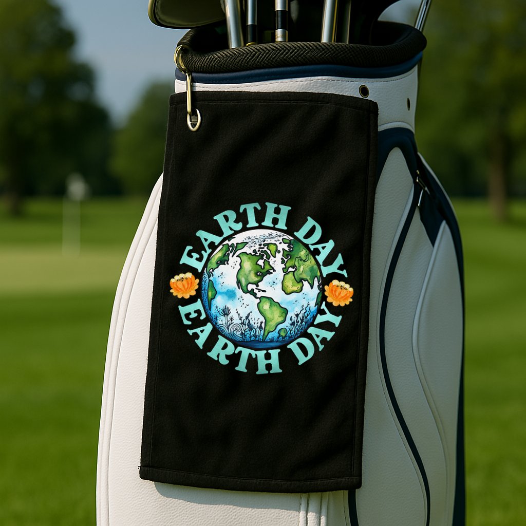 Earth Day Every Day Rainbow Globe Save The Planet Golf Towel