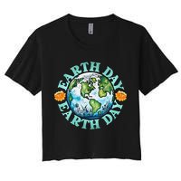 Earth Day Every Day Rainbow Globe Save The Planet Crop Top