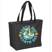 Earth Day Every Day Rainbow Globe Save The Planet Zip Tote Bag