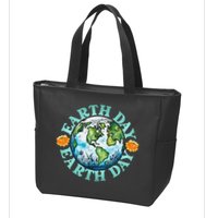 Earth Day Every Day Rainbow Globe Save The Planet Zip Tote Bag