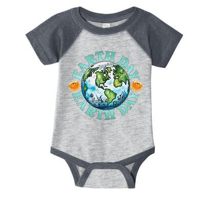 Earth Day Every Day Rainbow Globe Save The Planet Infant Baby Jersey Bodysuit