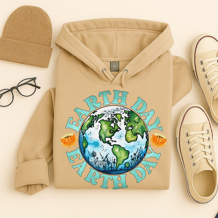 Earth Day Every Day Rainbow Globe Save The Planet Hoodie