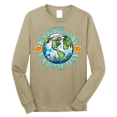 Earth Day Every Day Rainbow Globe Save The Planet Long Sleeve Shirt