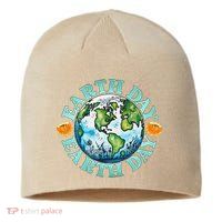 Earth Day Every Day Rainbow Globe Save The Planet Sustainable Beanie