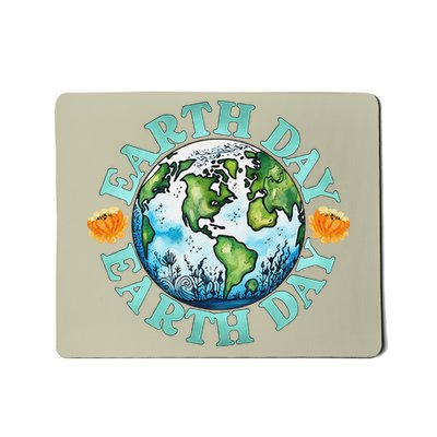Earth Day Every Day Rainbow Globe Save The Planet Mousepad
