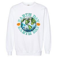 Earth Day Every Day Rainbow Globe Save The Planet Garment-Dyed Sweatshirt