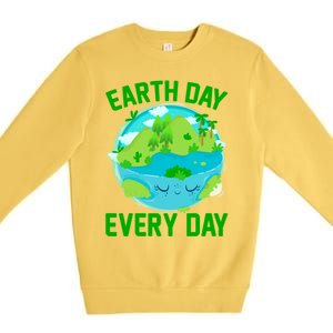 Earth Day Everyday Rainbow There Is No Planet B Meaningful Gift Premium Crewneck Sweatshirt