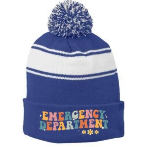 Emergency Departt Emergency Nurse Healthcare Nursing Great Gift Stripe Pom Pom Beanie