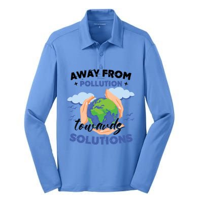 Earth Day Environtal Awareness Mother Earth Gift Silk Touch Performance Long Sleeve Polo