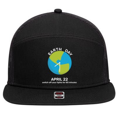 Earth Day Energy Saving Idea April 22 Earth Day Gift 7 Panel Mesh Trucker Snapback Hat