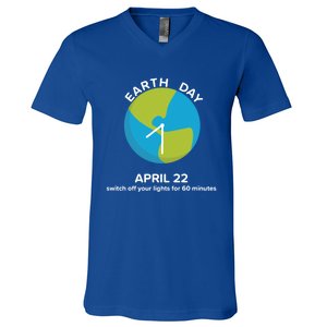 Earth Day Energy Saving Idea April 22 Earth Day Gift V-Neck T-Shirt