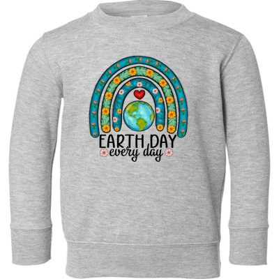 Earth Day Every Day Save Our Planet Rainbow Tree Toddler Sweatshirt