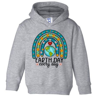 Earth Day Every Day Save Our Planet Rainbow Tree Toddler Hoodie