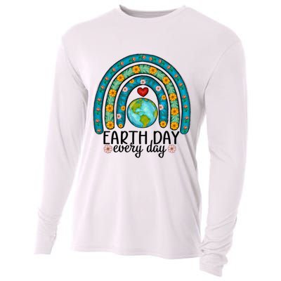 Earth Day Every Day Save Our Planet Rainbow Tree Cooling Performance Long Sleeve Crew