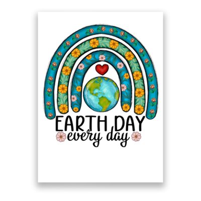 Earth Day Every Day Save Our Planet Rainbow Tree Poster