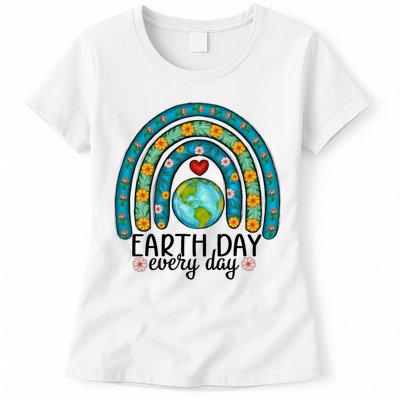 Earth Day Every Day Save Our Planet Rainbow Tree Women's T-Shirt