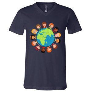 Earth Day Earth Day Children Around The Globe V-Neck T-Shirt