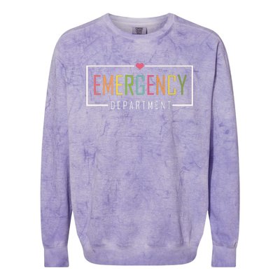 Emergency Department Er Nurse Colorblast Crewneck Sweatshirt