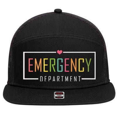 Emergency Department Er Nurse 7 Panel Mesh Trucker Snapback Hat