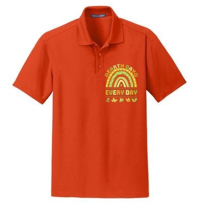 Earth Day Every Day Gift Earth Day Everyday Green Rainbow Funny Gift Dry Zone Grid Polo