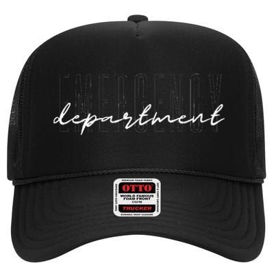 Emergency Department Emergency Room Healthcare Nursing High Crown Mesh Back Trucker Hat