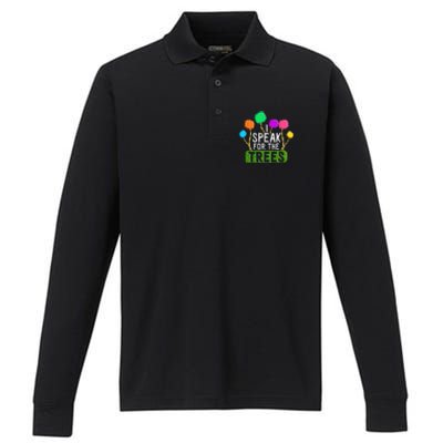 Earth Day Every Day Trees Make The Earth Green Again Gift Performance Long Sleeve Polo