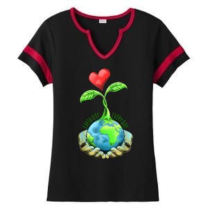 Earth Day Everyday Nature Heart Ladies Halftime Notch Neck Tee