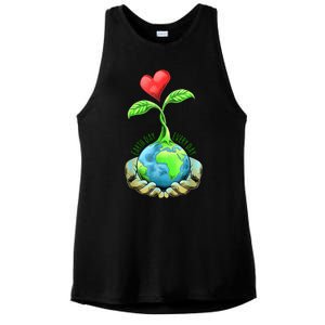 Earth Day Everyday Nature Heart Ladies PosiCharge Tri-Blend Wicking Tank