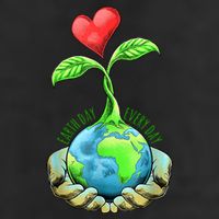 Earth Day Everyday Nature Heart 7 Panel Mesh Trucker Snapback Hat