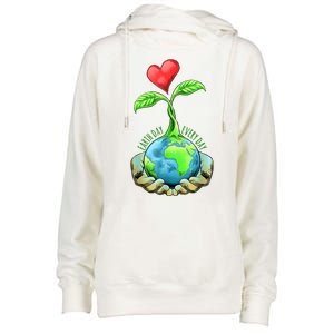 Earth Day Everyday Nature Heart Womens Funnel Neck Pullover Hood